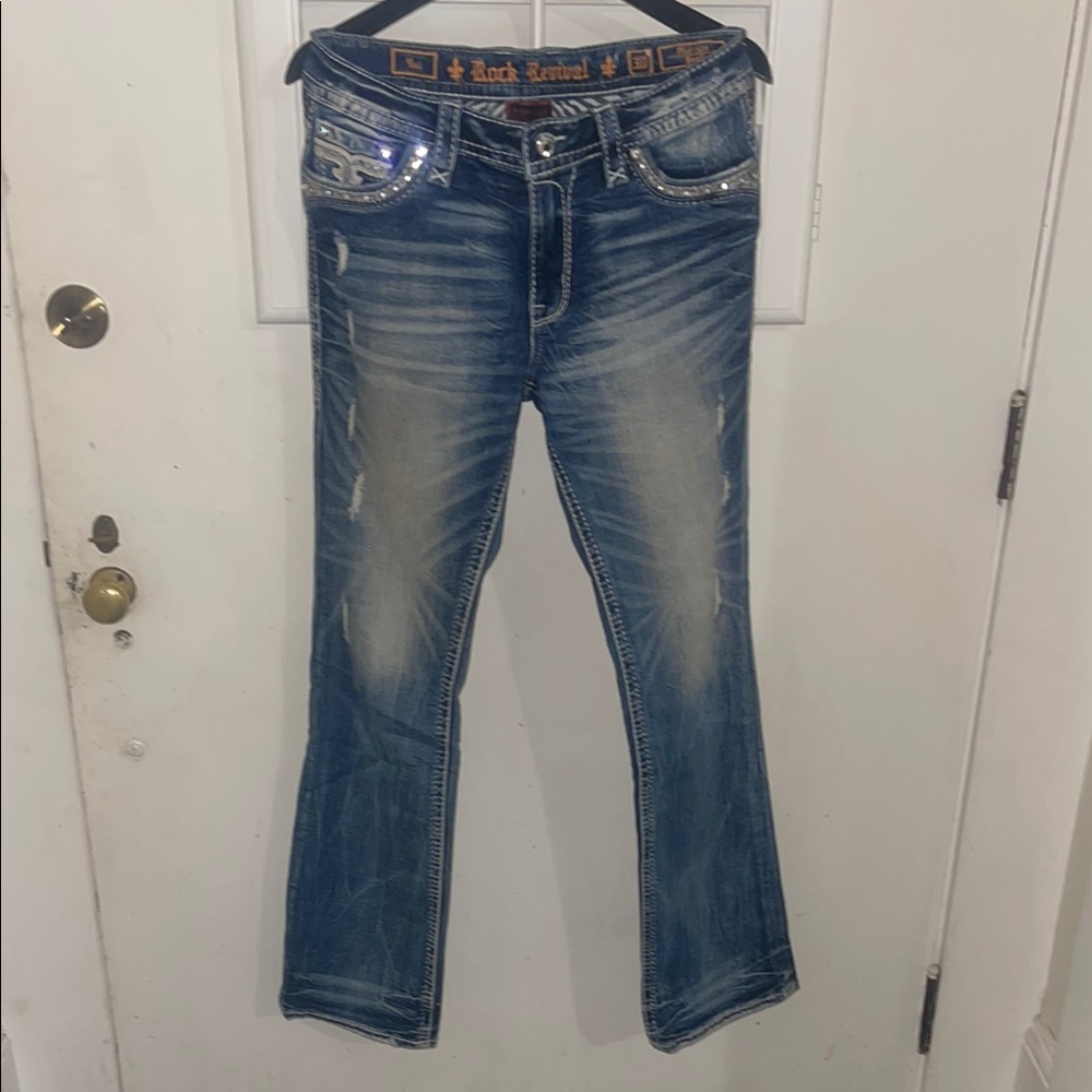 Rock Revival Blue Boot Cut Jeans Classic Style